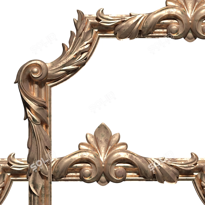 Elegant Bronze Frame Mirror 3D model image 5