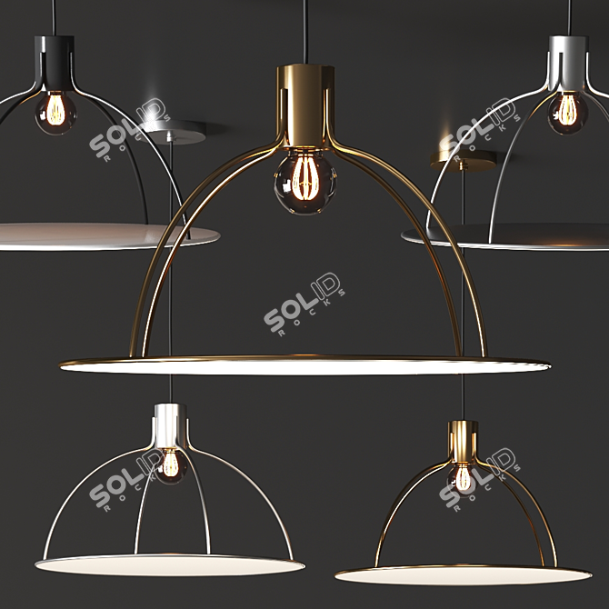 Radar Eclipse Fabric Ceiling Lamp 3D model image 1