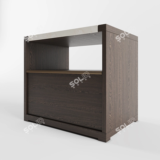 Sleek Corona Nightstand by Holly Hunt 3D model image 2