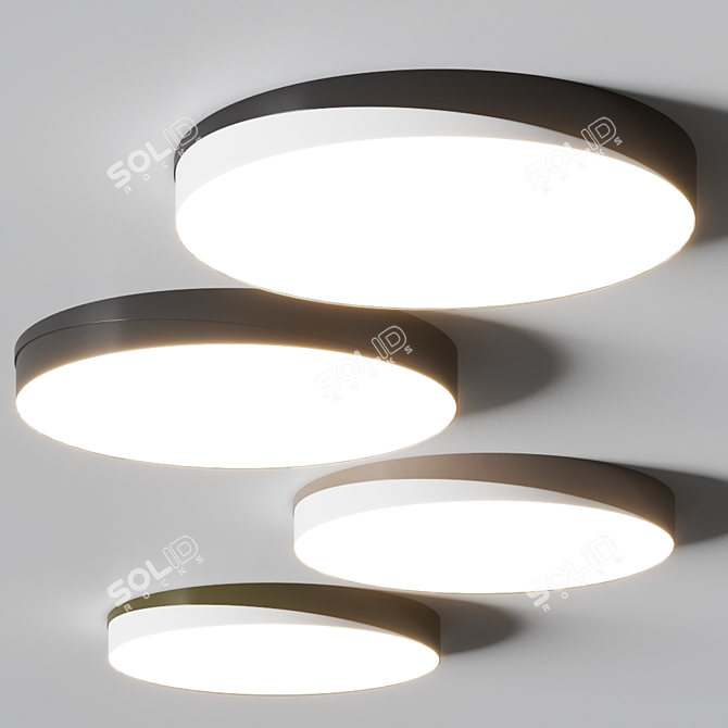 Sleek LED Metal Ceiling Light 3D model image 1