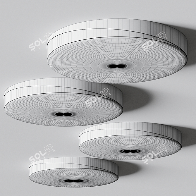 Sleek LED Metal Ceiling Light 3D model image 2