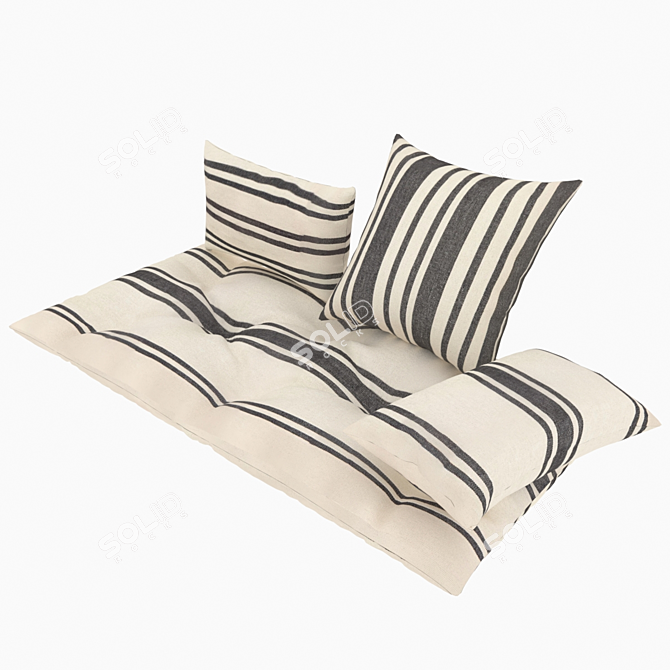 Comfort Bliss: Minille Seat Pillow Set 3D model image 2
