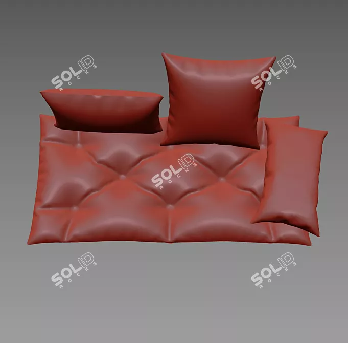 Comfort Bliss: Minille Seat Pillow Set 3D model image 3