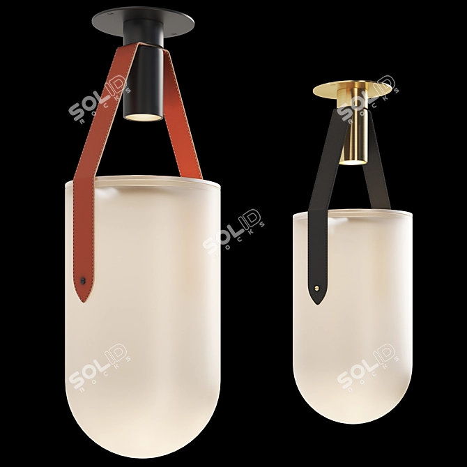 Illuminated Glass Dome Ceiling Lamp 3D model image 1