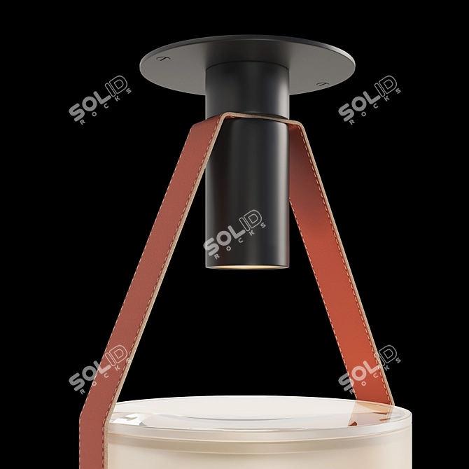 Illuminated Glass Dome Ceiling Lamp 3D model image 3