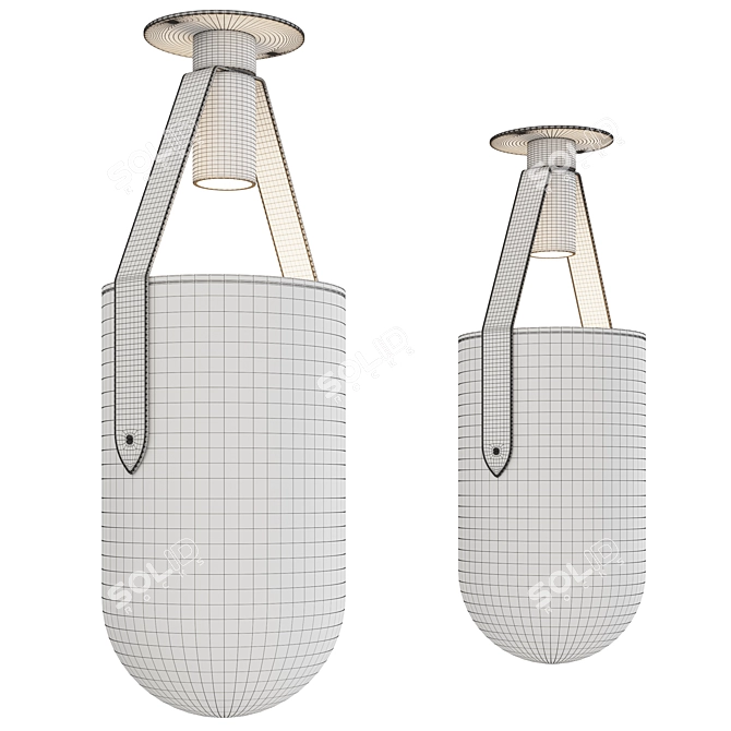 Illuminated Glass Dome Ceiling Lamp 3D model image 4