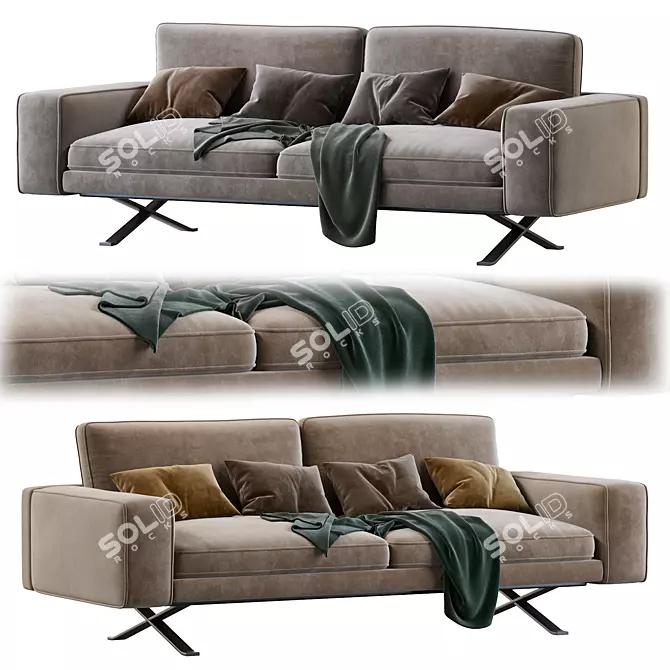 Fenix Compact 2-Seater Sofa 3D model image 1