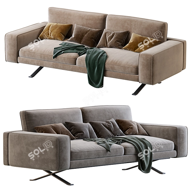 Fenix Compact 2-Seater Sofa 3D model image 2