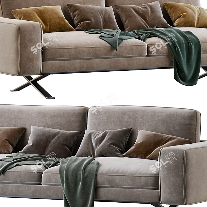 Fenix Compact 2-Seater Sofa 3D model image 3