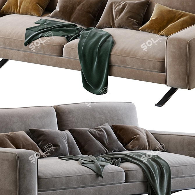 Fenix Compact 2-Seater Sofa 3D model image 4