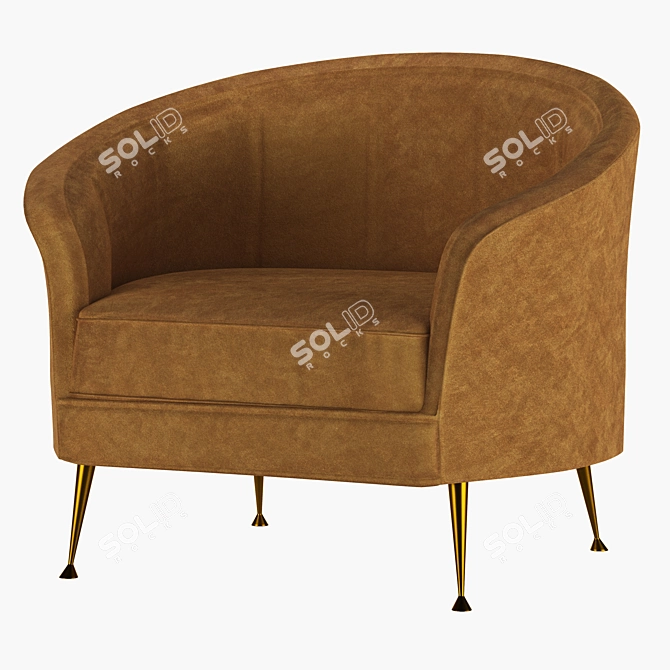 Elegant Radius Arm Chair 3D model image 1