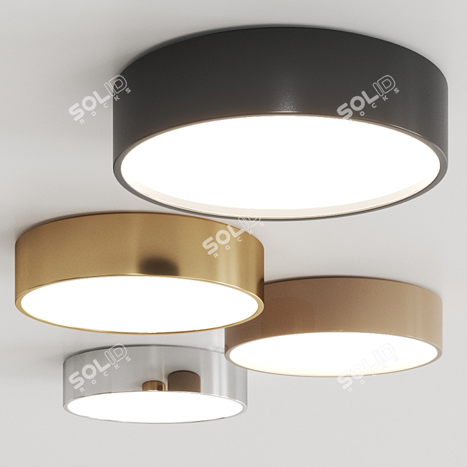 Metalmek Circle 9750: Contemporary LED Aluminum Ceiling Light 3D model image 1