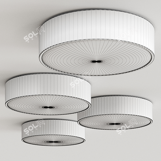 Metalmek Circle 9750: Contemporary LED Aluminum Ceiling Light 3D model image 2