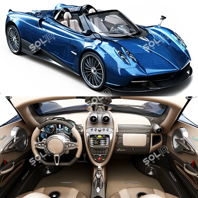 Exquisite Pagani Huayra Supercar 3D model image 1