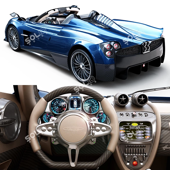 Exquisite Pagani Huayra Supercar 3D model image 2