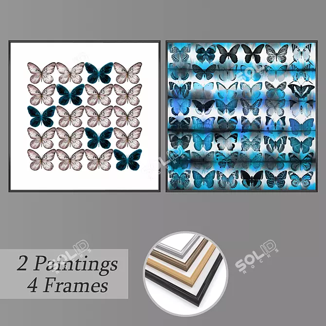 2-Piece Wall Painting Set 3D model image 1