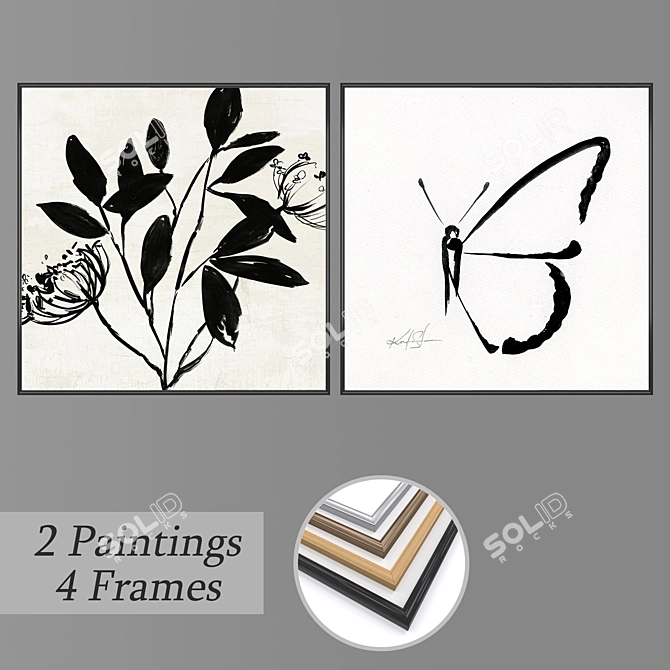 Versatile Set of Wall Art 3D model image 1