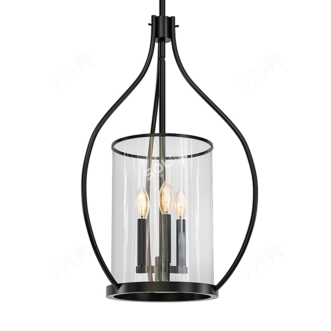 Elegant Olde Bronze Foyer Pendant 3D model image 1