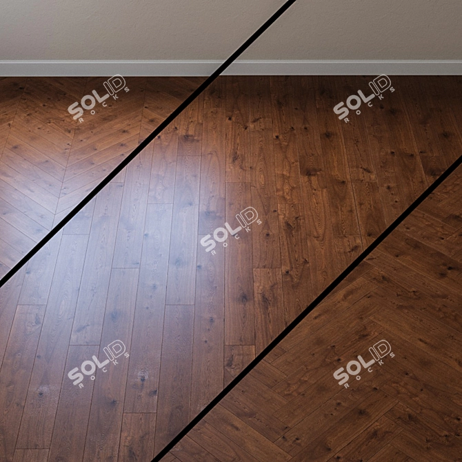 HARO Oak Brown Universal HDF Plank 3D model image 1