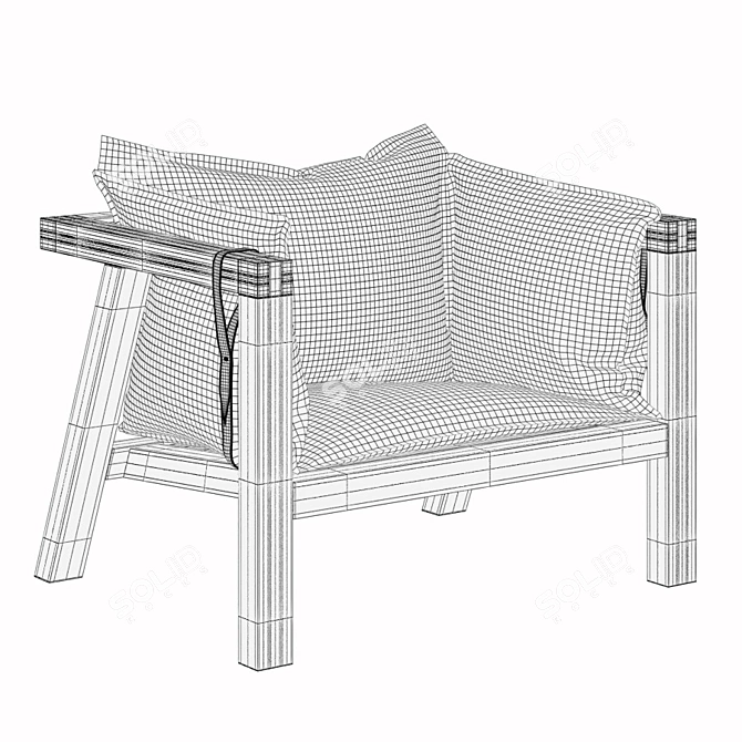 Elegant Outdoor Umomoku Armchair 3D model image 4