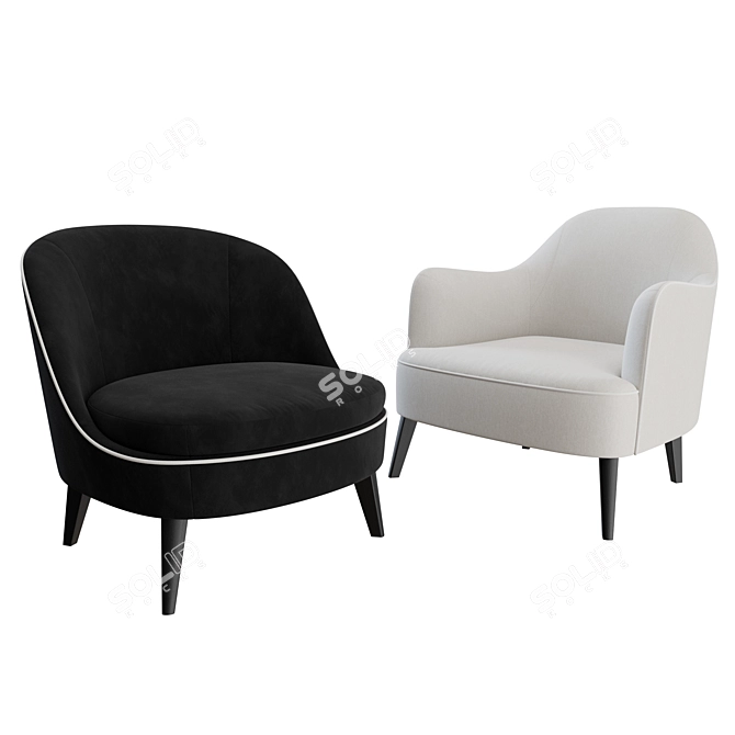 Flexform Dragonfly & Lysandre Armchairs: Contemporary Elegance by Roberto Lazzeroni 3D model image 1