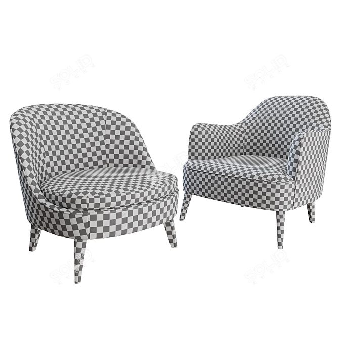 Flexform Dragonfly & Lysandre Armchairs: Contemporary Elegance by Roberto Lazzeroni 3D model image 2