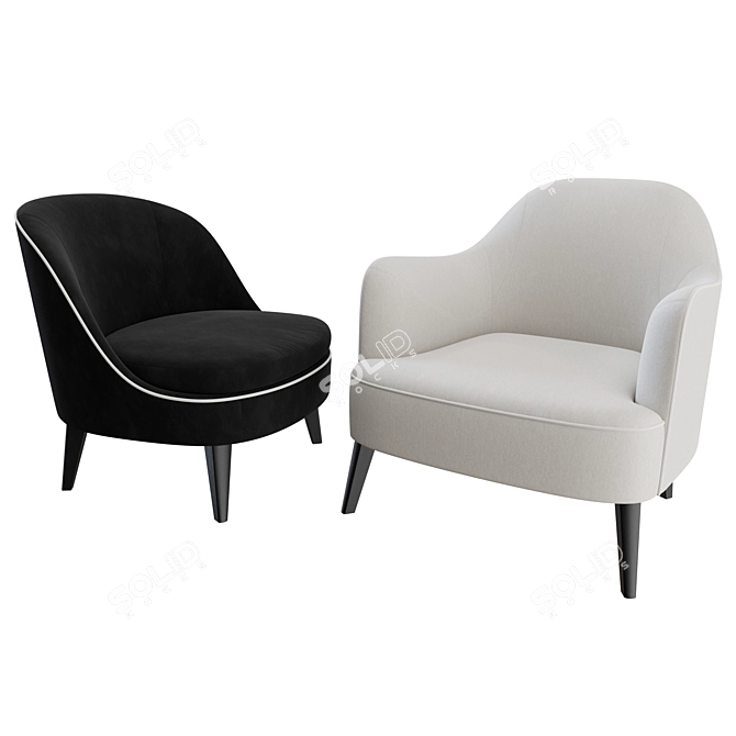 Flexform Dragonfly & Lysandre Armchairs: Contemporary Elegance by Roberto Lazzeroni 3D model image 4