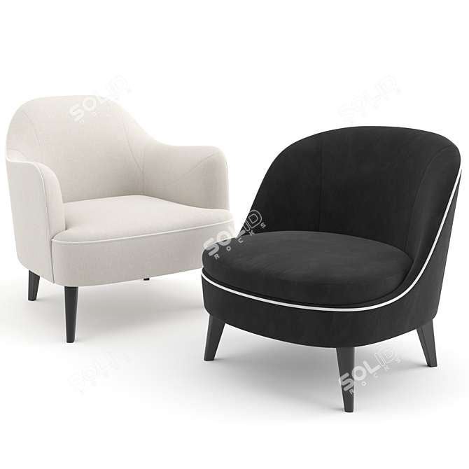 Flexform Dragonfly & Lysandre Armchairs: Contemporary Elegance by Roberto Lazzeroni 3D model image 6