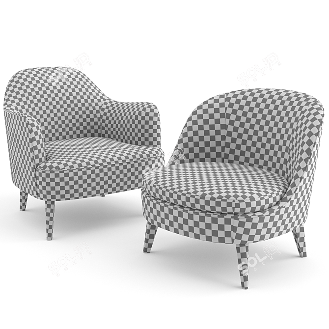 Flexform Dragonfly & Lysandre Armchairs: Contemporary Elegance by Roberto Lazzeroni 3D model image 7
