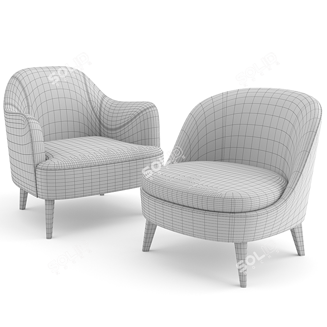 Flexform Dragonfly & Lysandre Armchairs: Contemporary Elegance by Roberto Lazzeroni 3D model image 8