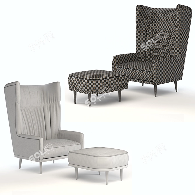 3Dmax Model: Oscar Wing Back Chair 3D model image 3