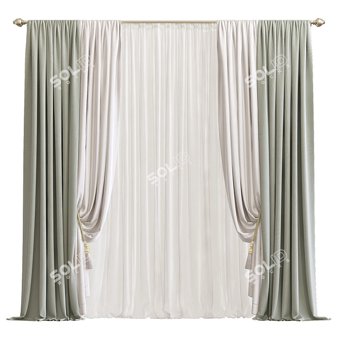 Versatile Curtain Design 3D model image 1