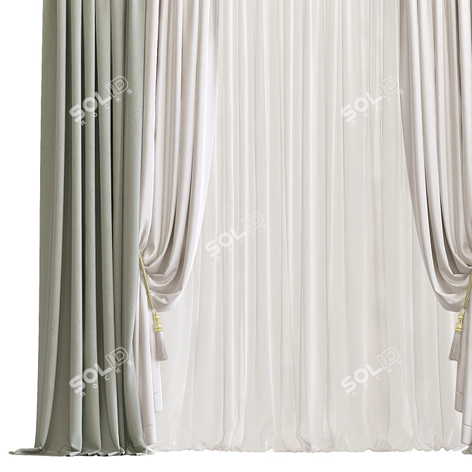 Versatile Curtain Design 3D model image 2