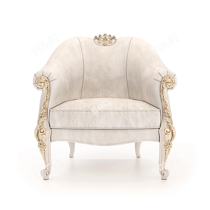 Title: Handcrafted Madeline Armchair by Romano Home 3D model image 2