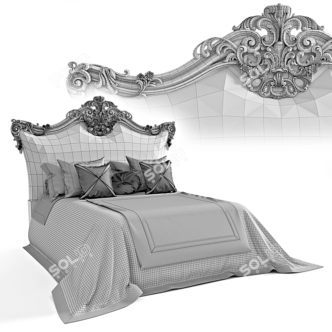 Luxury Italian Bed: Provasi Alexander 3D model image 3