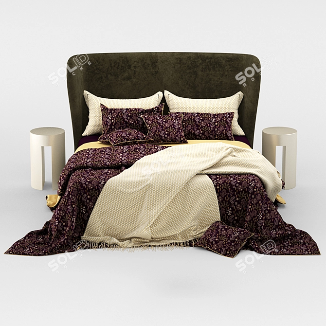 Luxurious Turpault Lauren Meridiani Classic Bed 3D model image 8