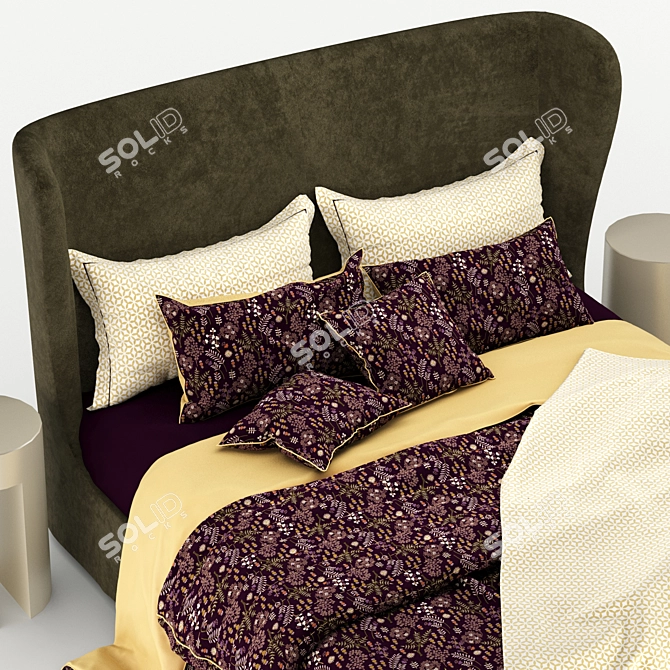 Luxurious Turpault Lauren Meridiani Classic Bed 3D model image 9