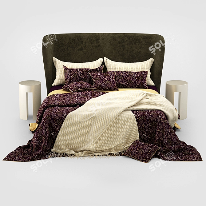 Luxurious Turpault Lauren Meridiani Classic Bed 3D model image 14
