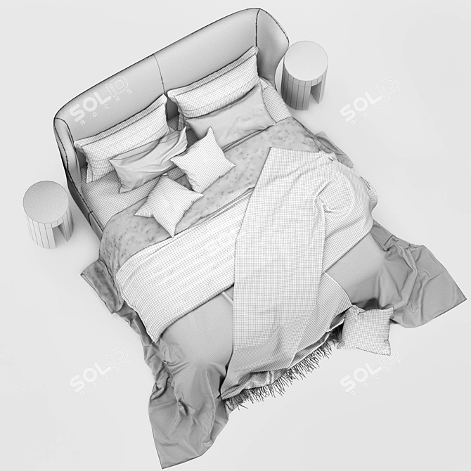Luxurious Turpault Lauren Meridiani Classic Bed 3D model image 22