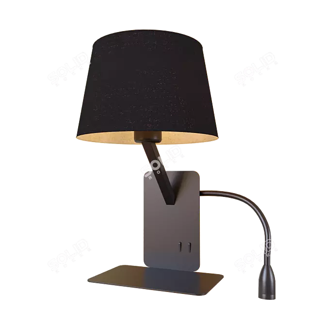 Modern Black Loft Pendant Light 3D model image 2