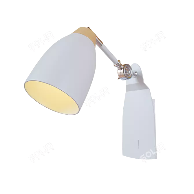 Title: Modern Loft Pendant Light in White Wood 3D model image 1