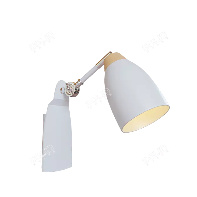 Title: Modern Loft Pendant Light in White Wood 3D model image 3