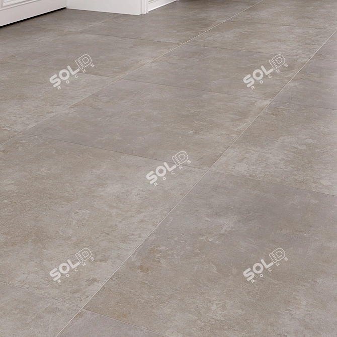 Pacific Gray Matte Floor Tiles 3D model image 2