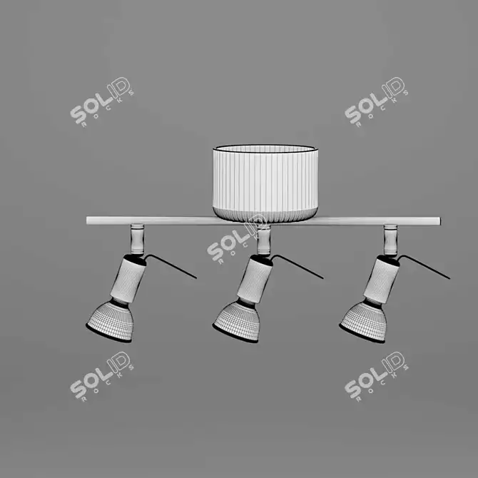 Modern 3-Spot Ceiling Track 3D model image 3