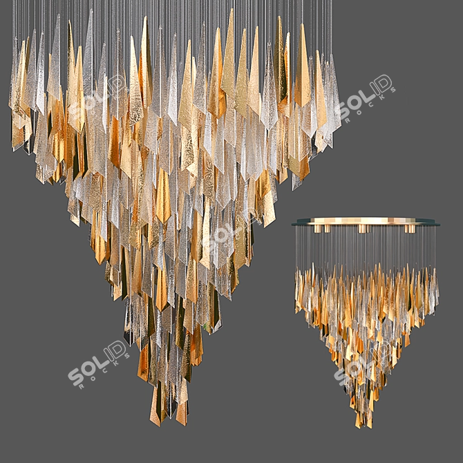 Elegant Reversible Chandelier 3D model image 1