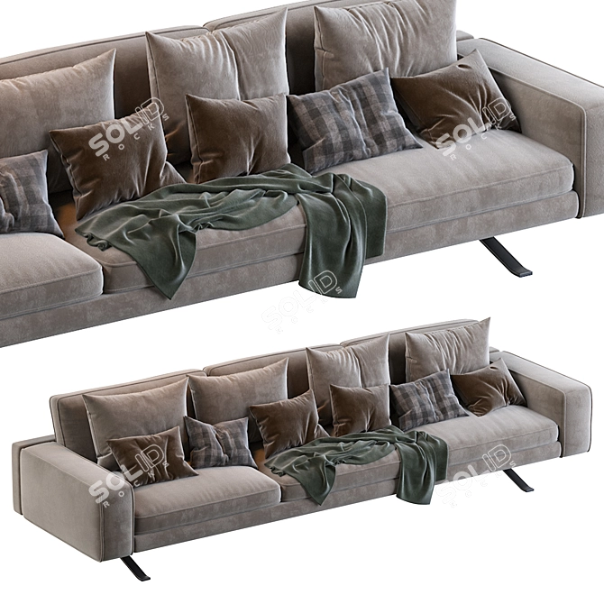 Fenix 3-Seater Sofa - Elegant Comfort 3D model image 3