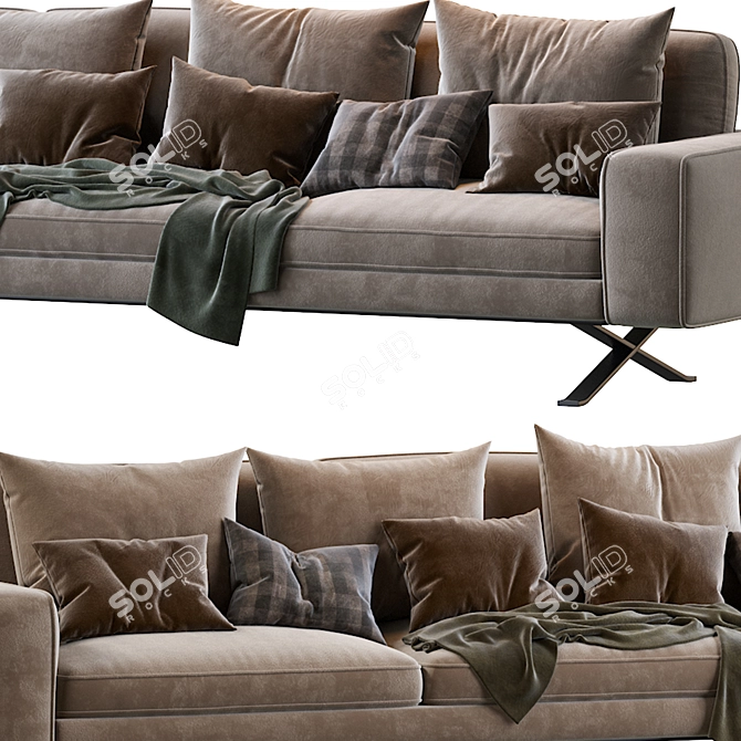 Fenix 3-Seater Sofa - Elegant Comfort 3D model image 4