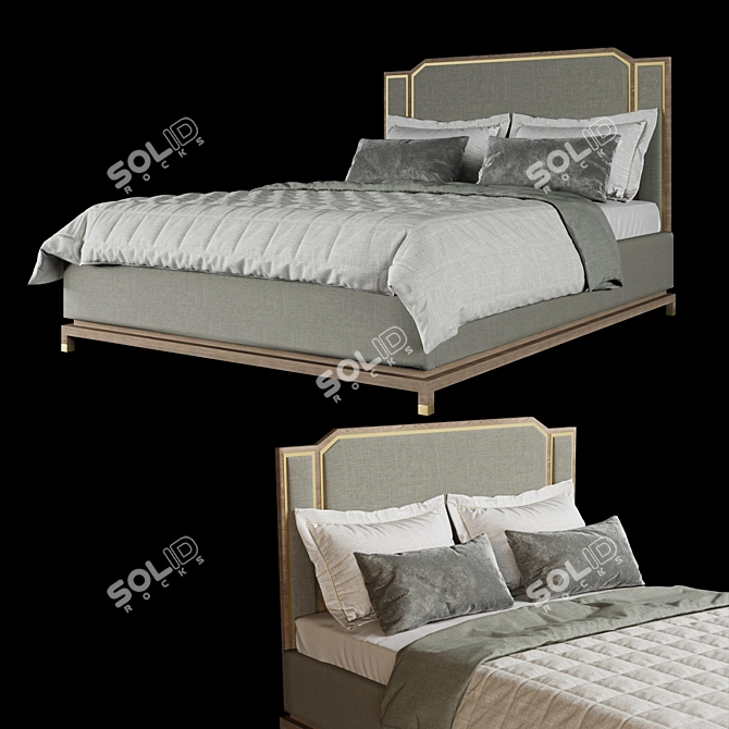 Modern Rooma Indy Bed 3D model image 1