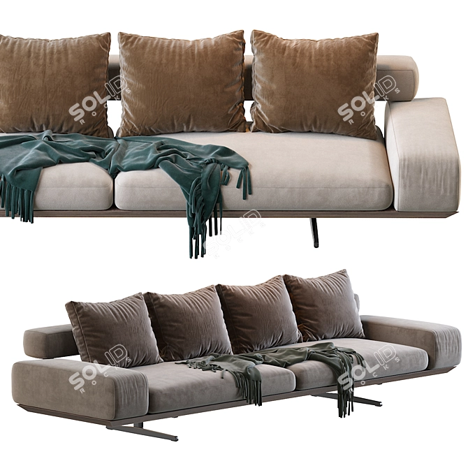 Elegant Wing Sofa by Flexform 3D model image 2