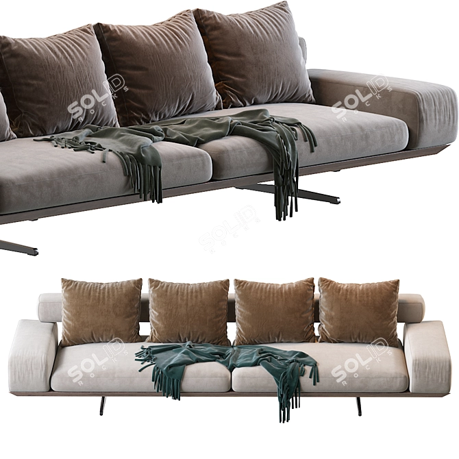 Elegant Wing Sofa by Flexform 3D model image 4